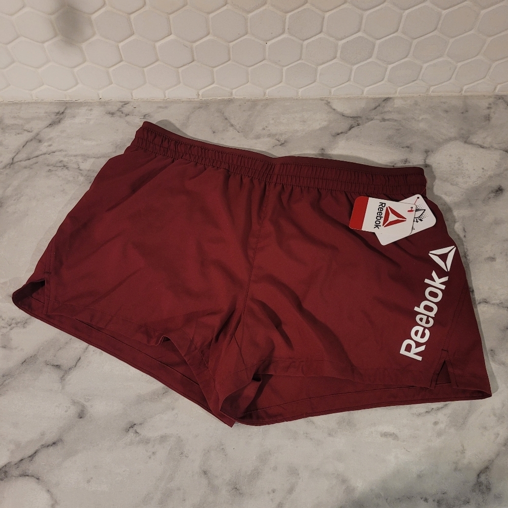 Womens Reebok Red Relaxed Shorts
